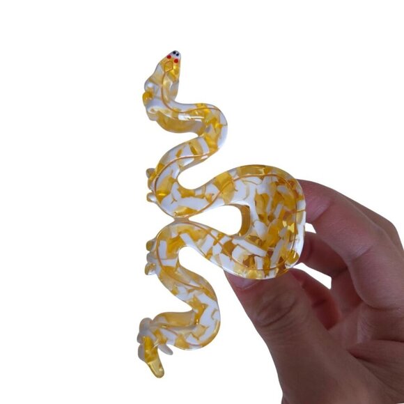 Golden Snake Hair Clips Acetate Claw Clips for Women Fashion Hair Accessories